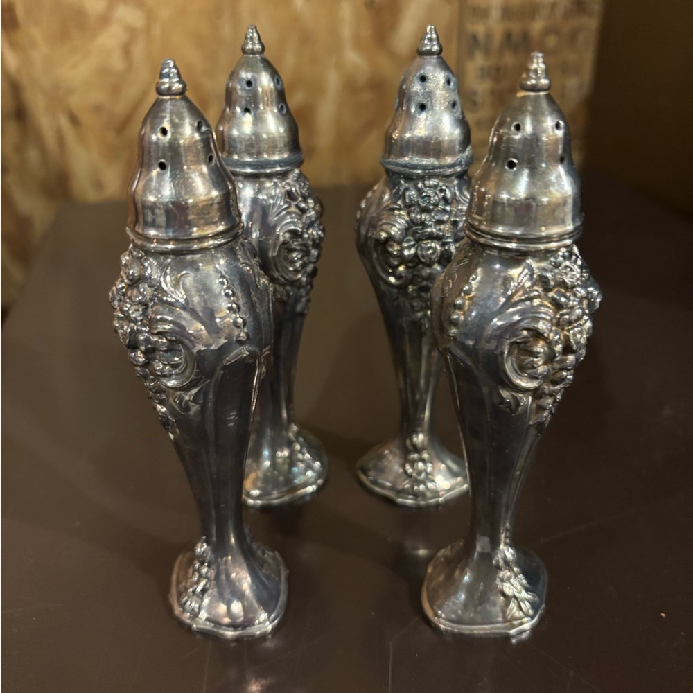 Elegant Silverplate Salt and Pepper Shakers